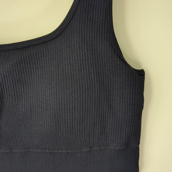 OQQ Ribbed Yoga Sleeveless Padded Bell Bottom Flare Jumpsuit MEDIUM Black - Picture 5 of 14